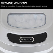 Whynter IMC‑270MS 9.5 in. 27 lbs. Portable Countertop Ice Maker Bullet Ice Machine with 2.2L Reservoir and 1.5 lb. Bin in Metallic Silver Whynter