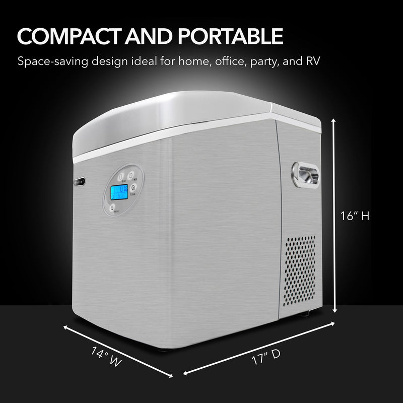 Whynter IMC-490SS Portable Countertop Ice Maker – 49 lb Daily Capacity, Stainless Steel, No Plumbing Required Whynter