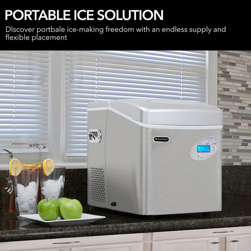 Whynter IMC-490SS Portable Countertop Ice Maker – 49 lb Daily Capacity, Stainless Steel, No Plumbing Required Whynter