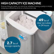 Whynter IMC-490SS Portable Countertop Ice Maker – 49 lb Daily Capacity, Stainless Steel, No Plumbing Required Whynter