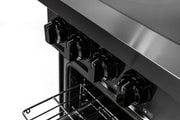 60″ Induction Range with Built-in Professional Griddle – Black Stainless Steel Induction Hardware