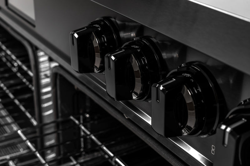 60″ Induction Range with Built-in Professional Griddle – Black Stainless Steel Induction Hardware