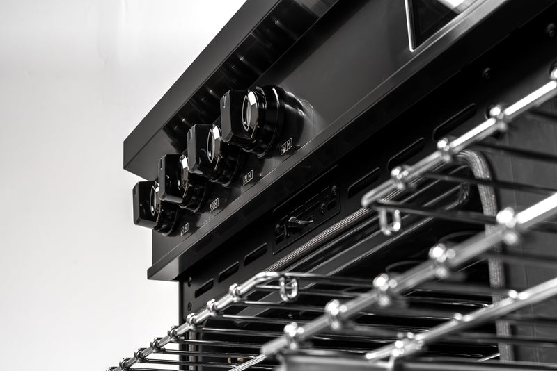 60″ Induction Range with Built-in Professional Griddle – Black Stainless Steel Induction Hardware
