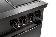 60″ Induction Range with Built-in Professional Griddle – Black Stainless Steel Induction Hardware