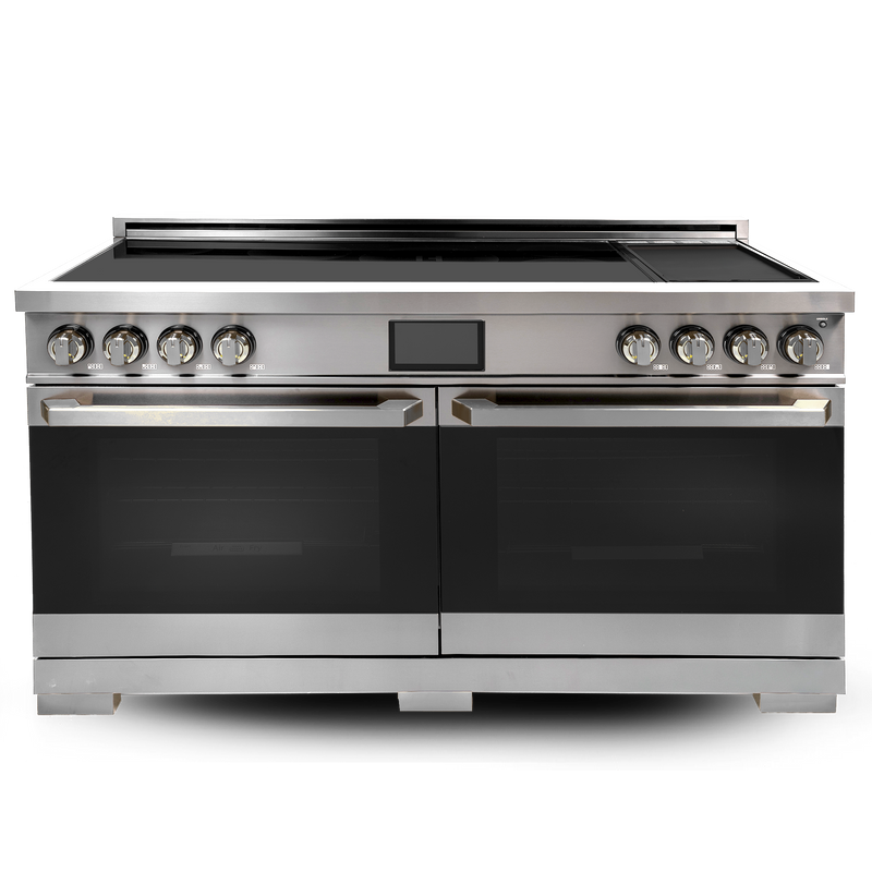 60" Induction Range with Built-in Professional Griddle - Stainless Steel Induction Hardware