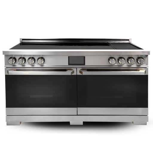 60" Induction Range with Built-in Professional Griddle - Stainless Steel Induction Hardware