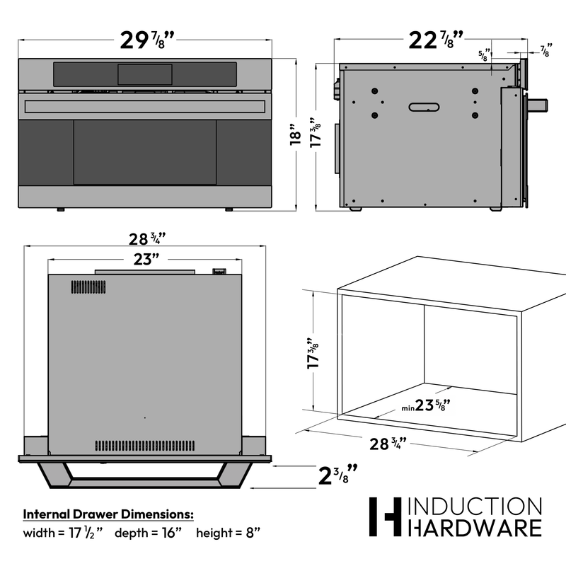 30" Smart Drawer Microwave – ORION Edition Induction Hardware