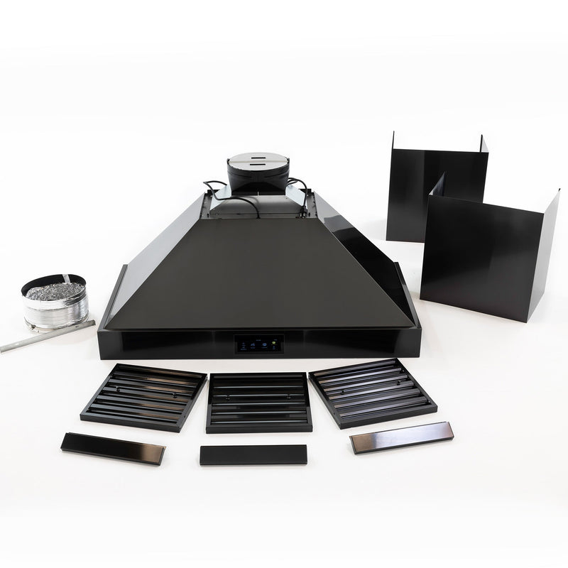 48″ Professional Range Hood – 1800 CFM – Black Stainless Induction Hardware