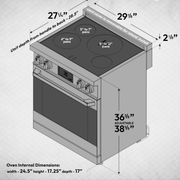 30″ Professional Induction Range – Stainless Steel Induction Hardware