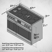 48″ Professional Induction Range – Stainless Steel Induction Hardware