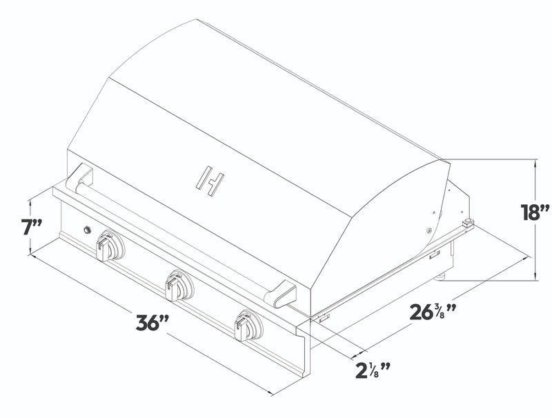 36" Outdoor Built-In Induction Griddle with Cart Induction Hardware