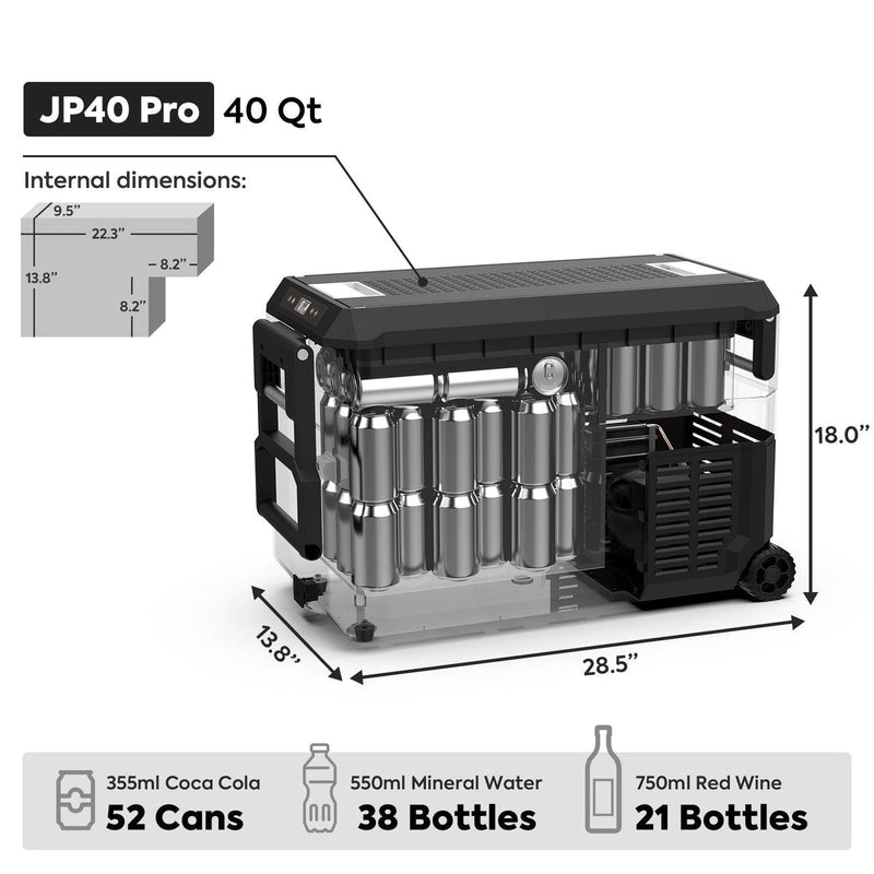 JP40 PRO Single Zone Portable Freezer With Cover - Silver | ICECO | 40 LT Inca Overland Outfitters