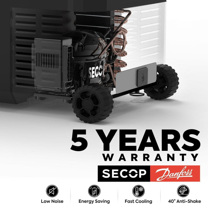 JP50 Pro Dual Zone Wheeled Car Fridge With Cover | ICECO | 50 LT Inca Overland Outfitters
