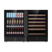 Ultimate Under-Bench Wine & Beverage Refrigerator Combo with Low-E Glass Door KingsBottle.com