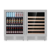 Ultimate Under-Bench Wine & Beverage Refrigerator Combo with Low-E Glass Door KingsBottle.com