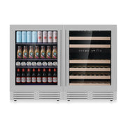 48" Ultimate Under Bench Wine Fridge and Bar Refrigerator Combo with 3 Temp. Zones KingsBottle.com