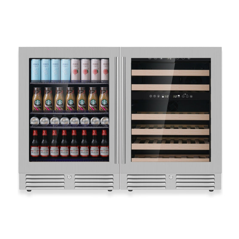 48" Ultimate Under Bench Wine Fridge and Bar Refrigerator Combo with 3 Temp. Zones KingsBottle.com
