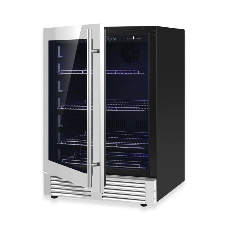 24 Inch Under Counter LOW-E Glass Door Beer Fridge KingsBottle.com