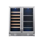 30-inch Combination Beer and Wine Cooler with Low-E Glass Door KingsBottle.com