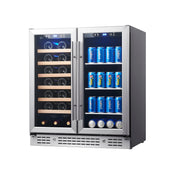 30-inch Combination Beer and Wine Cooler with Low-E Glass Door KingsBottle.com