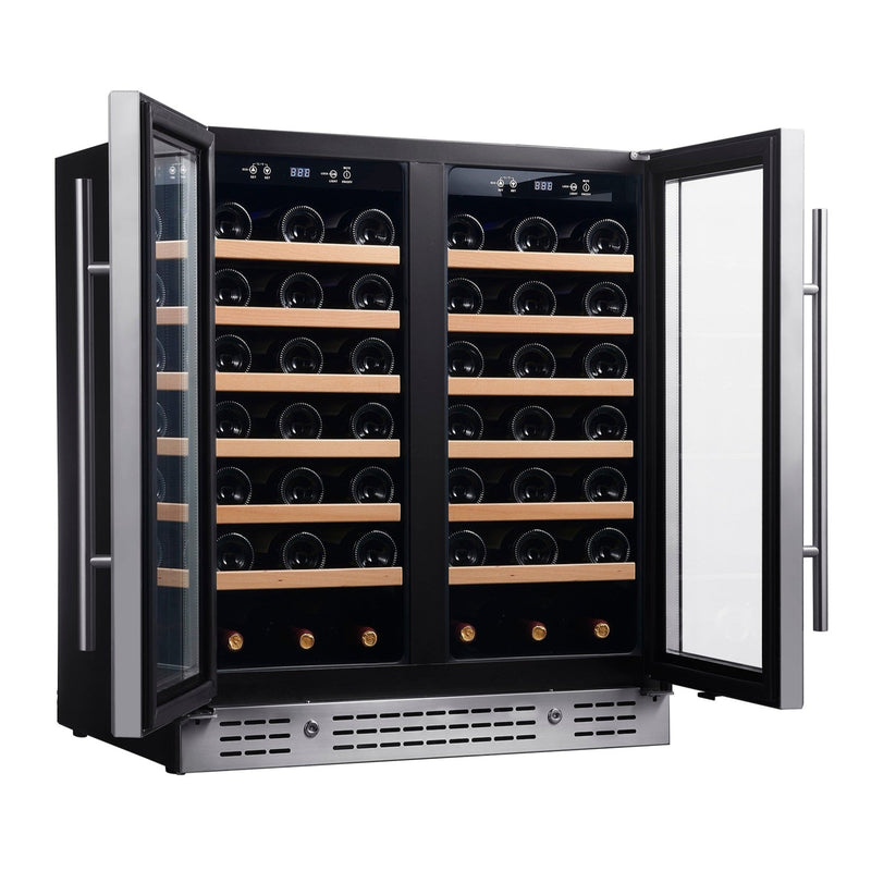 30-inch Dual Zone Wine Cooler with Low-E Glass Door KingsBottle.com