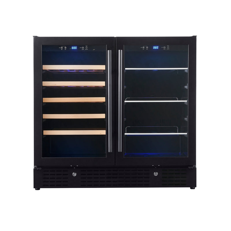 36-inch Beer and Wine Cooler Combination with Low-E Glass Door KingsBottle.com