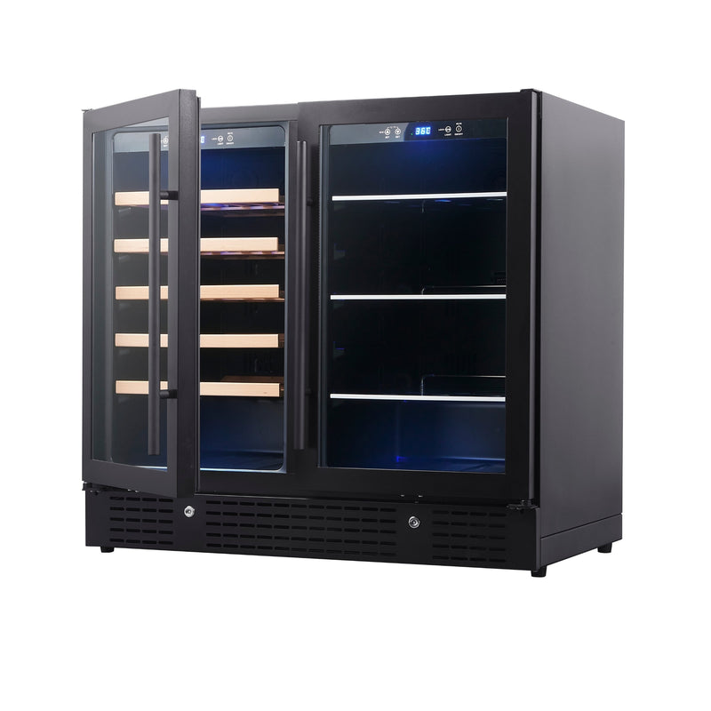 36-inch Beer and Wine Cooler Combination with Low-E Glass Door KingsBottle.com