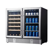36-inch Beer and Wine Cooler Combination with Low-E Glass Door KingsBottle.com