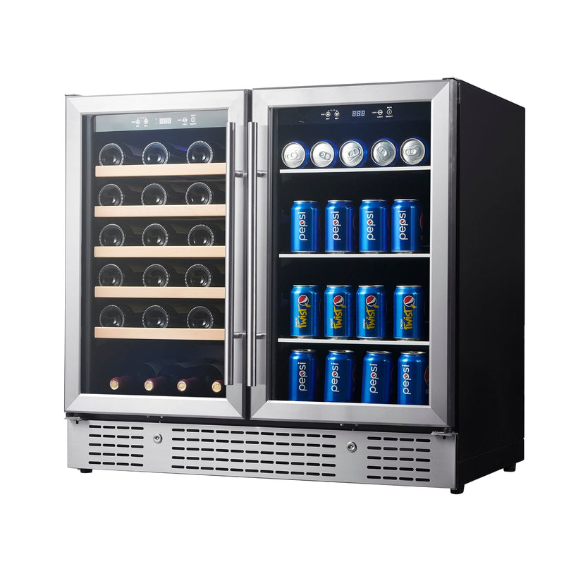 36-inch Beer and Wine Cooler Combination with Low-E Glass Door KingsBottle.com