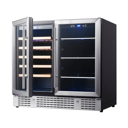 36-inch Beer and Wine Cooler Combination with Low-E Glass Door KingsBottle.com