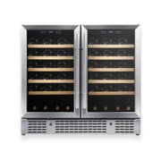 36-inch Under Bench Dual-Zone Wine Cooler with Low-E Glass Door KingsBottle.com