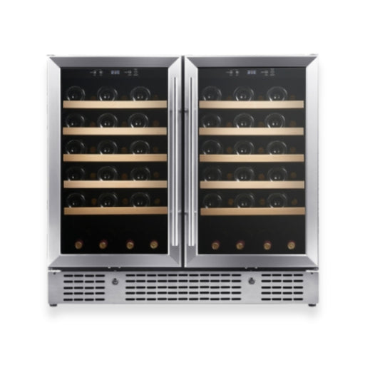 36-inch Under Bench Dual-Zone Wine Cooler with Low-E Glass Door KingsBottle.com