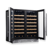 36-inch Under Bench Dual-Zone Wine Cooler with Low-E Glass Door KingsBottle.com