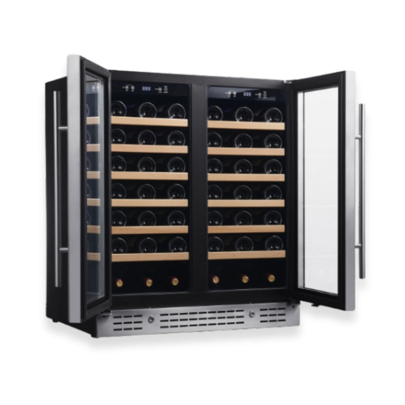 36-inch Under Bench Dual-Zone Wine Cooler with Low-E Glass Door KingsBottle.com