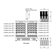 36-inch Under Bench Dual-Zone Wine Cooler with Low-E Glass Door KingsBottle.com