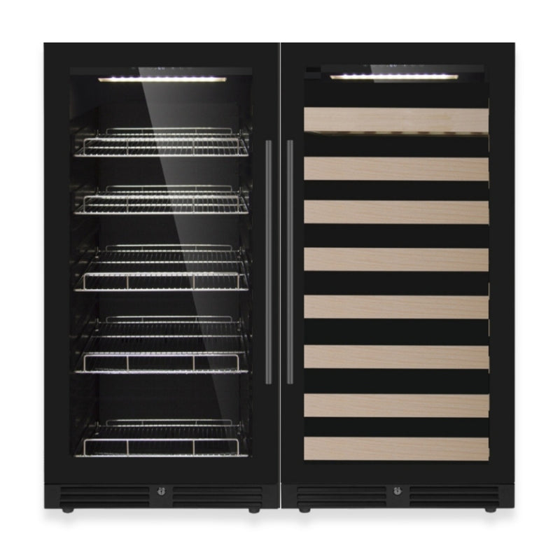 47" High Upright Wine & Beverage Refrigerator Combo with Low-E Glass Door KingsBottle.com