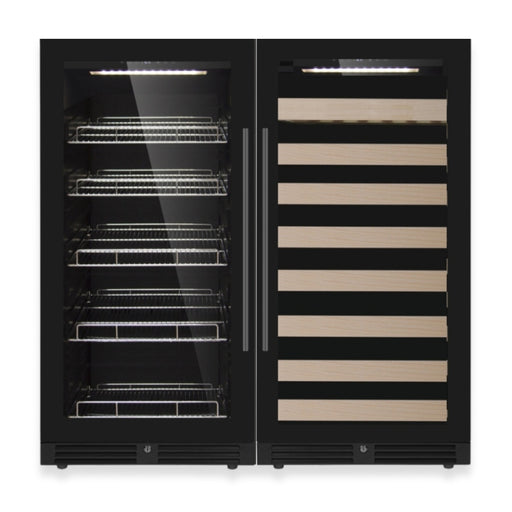 47" High Upright Wine & Beverage Refrigerator Combo with Low-E Glass Door KingsBottle.com