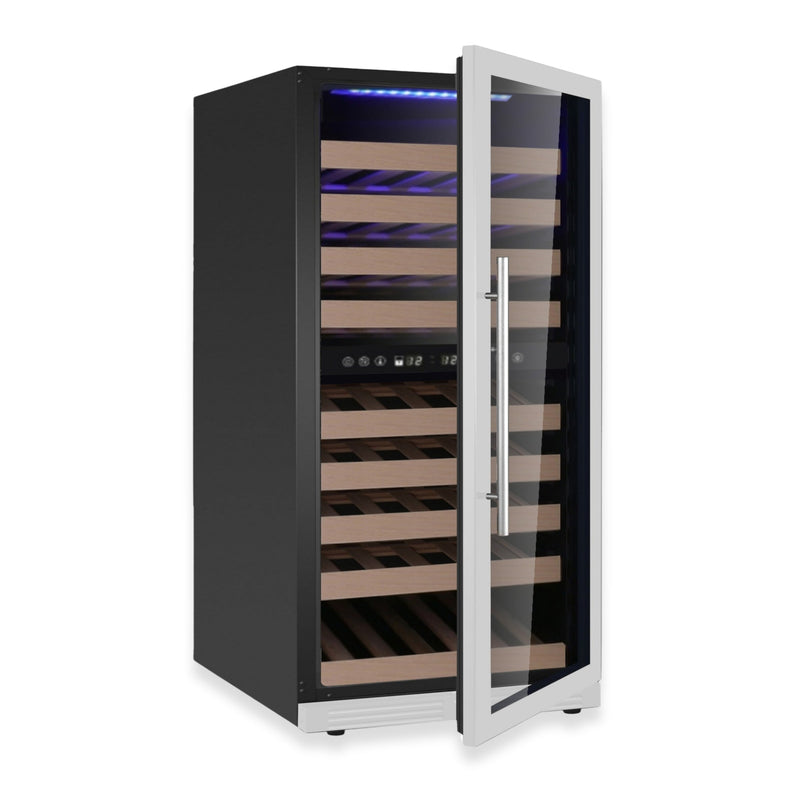 47-Inch Tall Dual Zone Wine Cooler with Low-E Glass Door KingsBottle.com