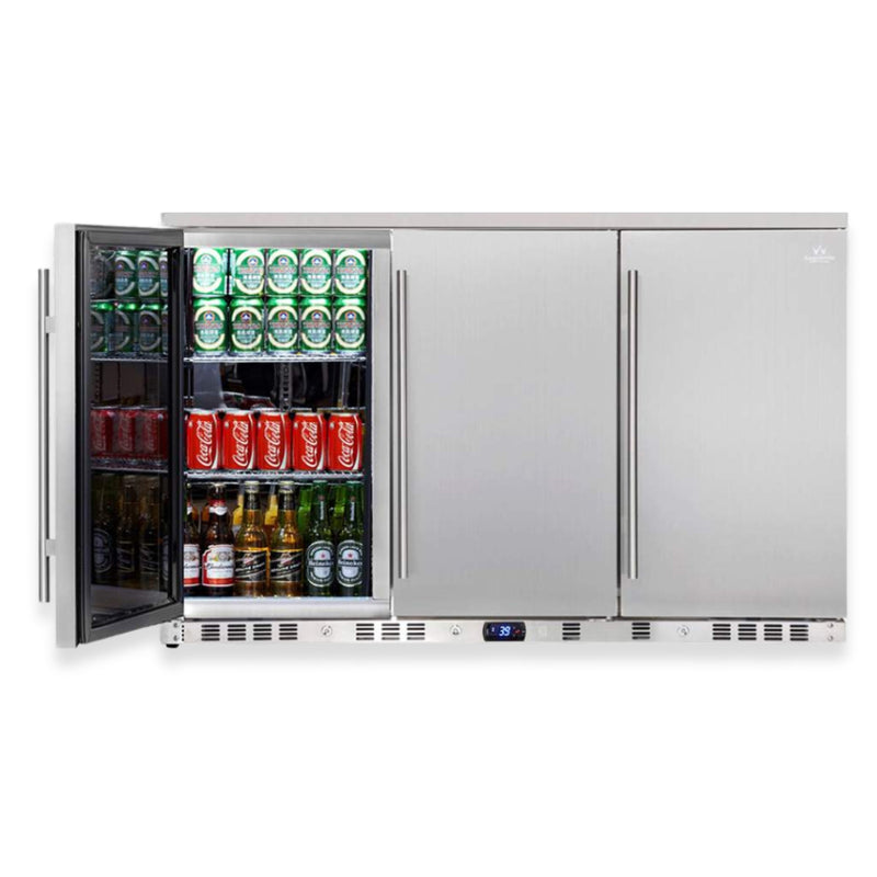 53 Inch Solid 3-Door Outdoor Beverage Drinks Cooler KingsBottle.com