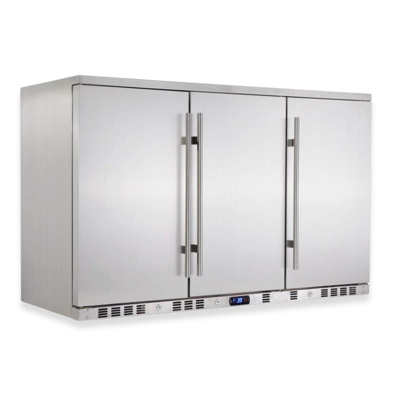 53 Inch Solid 3-Door Outdoor Beverage Drinks Cooler KingsBottle.com
