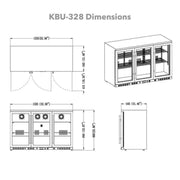 53 Inch Solid 3-Door Outdoor Beverage Drinks Cooler KingsBottle.com