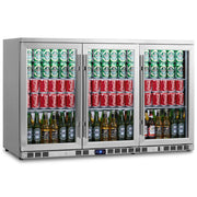 53 Inch Heating Glass 3 Door Large Beverage Refrigerator KingsBottle.com