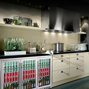 53 Inch Heating Glass 3 Door Large Beverage Refrigerator KingsBottle.com
