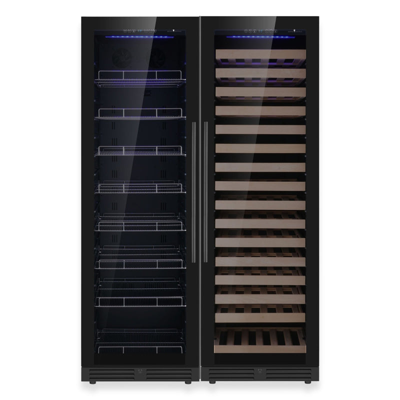 Ultimate Wine & Beverage Upright Refrigerator Combo with Low-E Glass Door KingsBottle.com