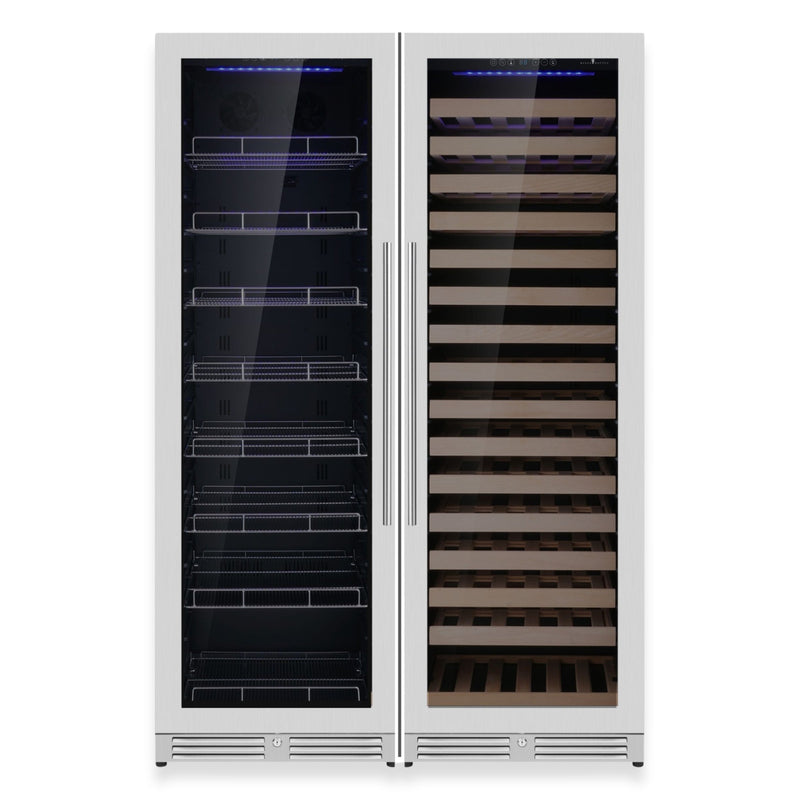 Ultimate Wine & Beverage Upright Refrigerator Combo with Low-E Glass Door KingsBottle.com