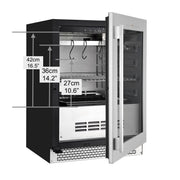24″ Glass‑Door Meat Aging Fridge (Compact) KingsBottle.com