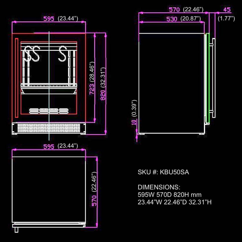 24″ Glass‑Door Meat Aging Fridge (Compact) KingsBottle.com