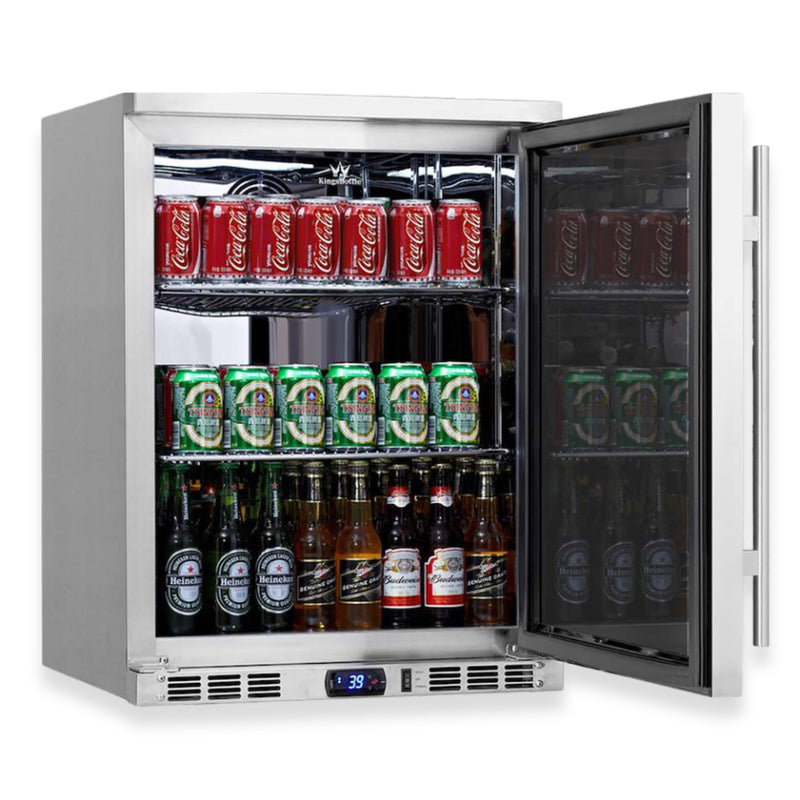 24 Inch Undercounter Beverage Cooler with Heating Glass Door KingsBottle.com