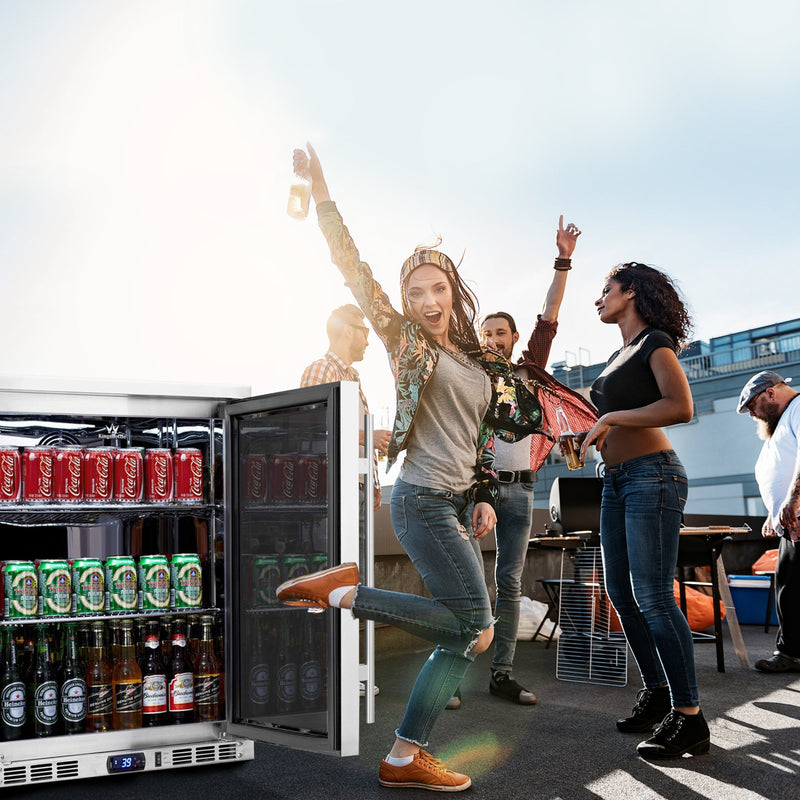 24 Inch Undercounter Beverage Cooler with Heating Glass Door KingsBottle.com