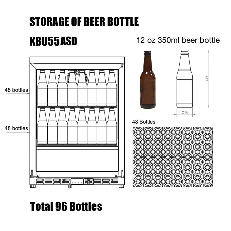 24-Inch Outdoor Beverage Refrigerator with Solid Stainless Steel Door KingsBottle.com
